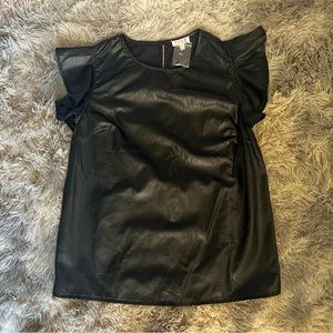 New Sleeveless Black Faux Leather top
